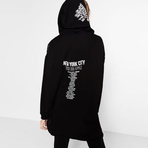 Zara graphic hoodie dress